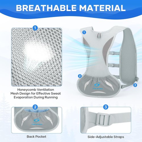 Maelstrom Hydration Running Vest - Adjustable & Lightweight with 500ml Soft Flask | Ideal for Trail Running, Hiking, Cycling & More