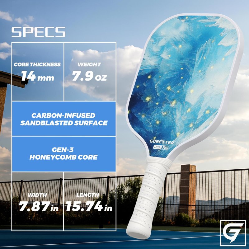Pickleball Paddles Set of 2 for Beginners, Families & Enthusiasts of All Ages, T300 Carbon-Infused Pickleball Rackets for Better Spin & Control, USAPA Lightweight Pickleball Set with 8 Balls & Bag