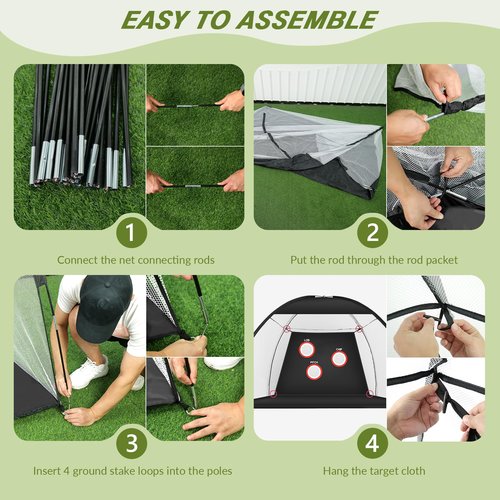 Golf Net, 10x7FT Golf PracticeNet with Swing Mat, Golf Hitting Net for Backyard Driving, Indoor/Outdoor Training Chipping Aid Nets with Targets, Gifts for Men/Dad/Him