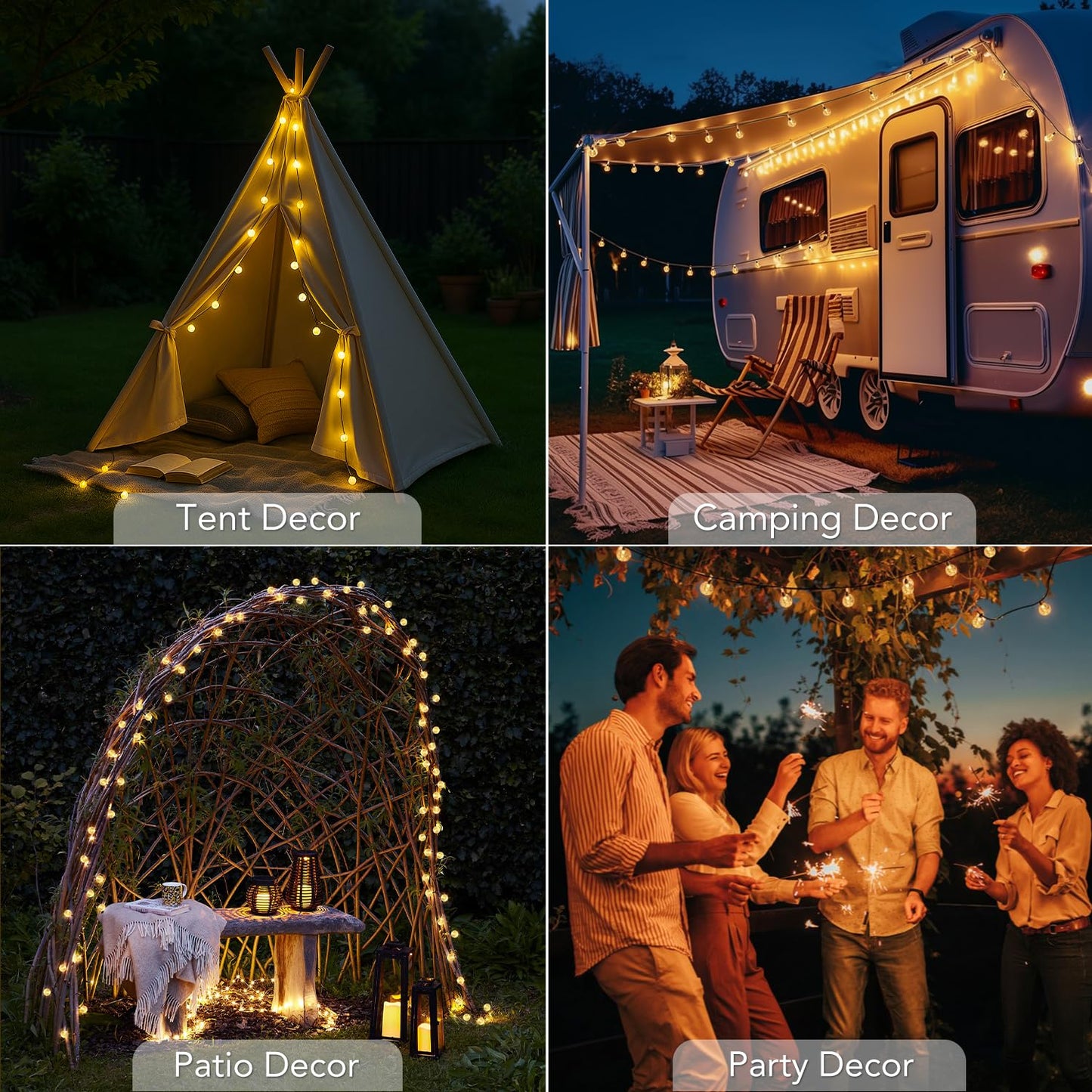 Metaku Solar String Lights for Outside, 20FT 30 LED Crystal Globe String Lights, Solar Powered Outdoor Lights with 8 Lighting Modes, Patio Hanging Lights for Garden, Camping and Party Décor Warm Whit