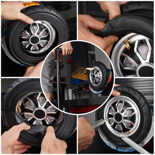 10x2.125 Tire and Inner Tube with 45° Valve Stem Compatible with Self Balancing Scooter, Smart Electric Bike, Bicycle, Tricycle, Stroller Replacement Wheels for 10-inch Tires with 6-inch Rims