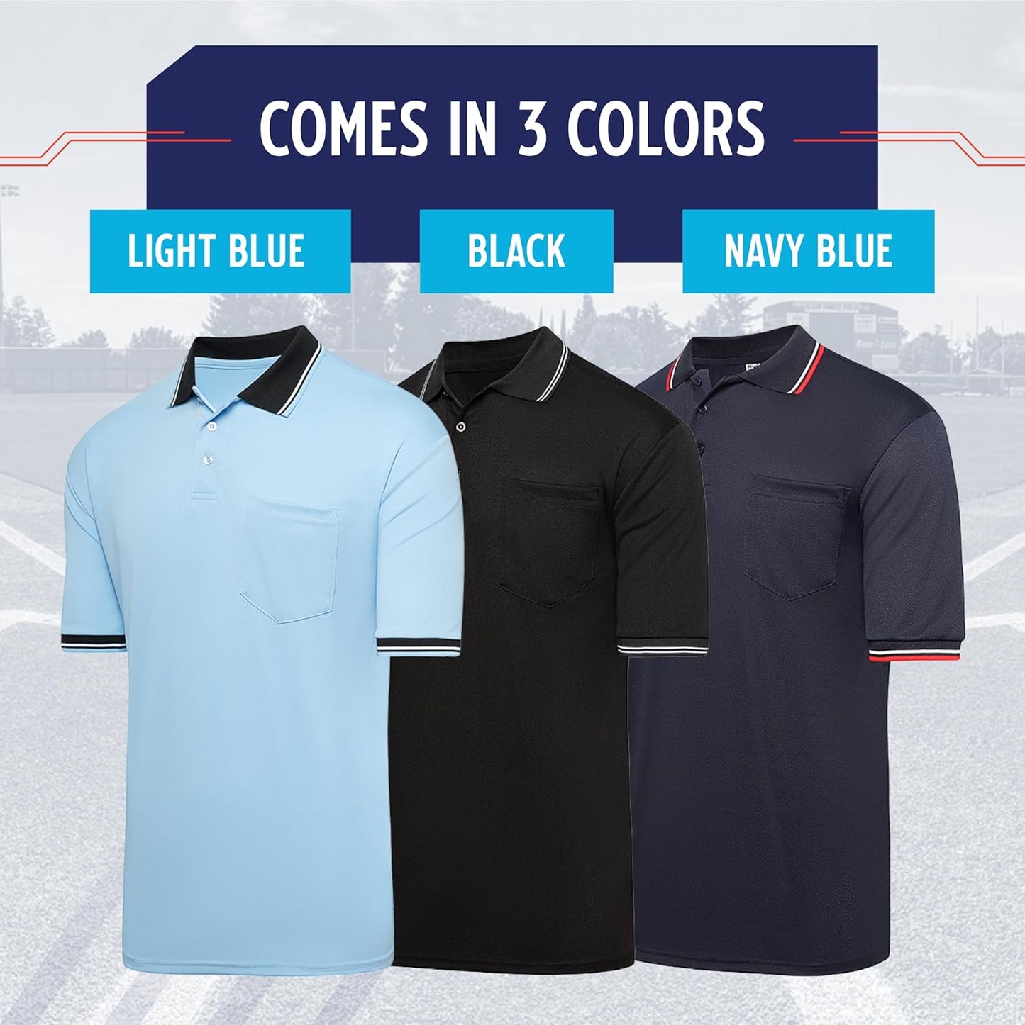 Murray Sporting Goods Polo Umpire Shirt - Short Sleeve Design for Chest Protector | Comfortable Fit