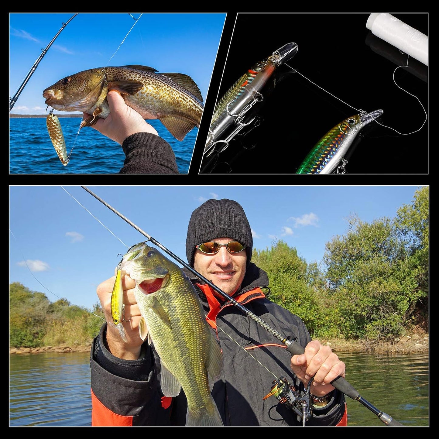 Skylety Fishing Line - Invisible Nylon Elastic Bait Thread | 0.2mm, 656 Feet, Clear Storage Case