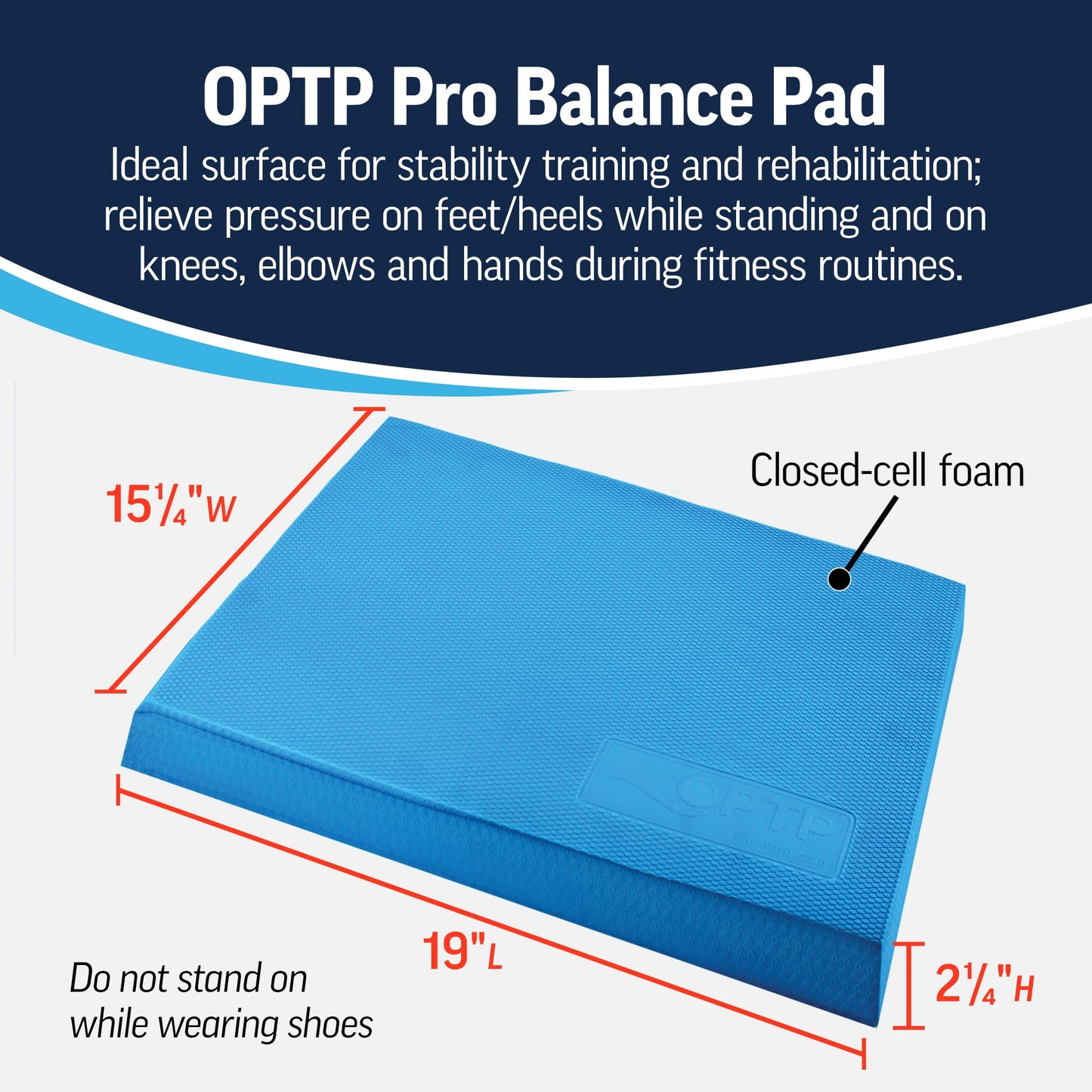 OPTP Pro Balance Pad - Soft Foam Balance Pads for Physical Therapy - Exercise Balance Pad and Workout Pad for Stability Training, Yoga, and Fitness