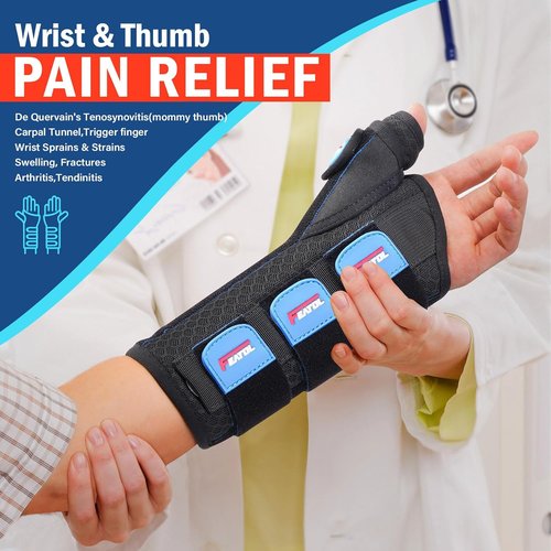 FEATOL Wrist Brace with Thumb Spica Splint - Pain Relief for De Quervain's, Carpal Tunnel | Large/Extra Large