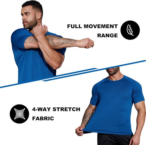 BVNSOZ Men's Athletic Workout Shirts - Moisture-Wicking Quick-Dry Gym Tees for Active Men
