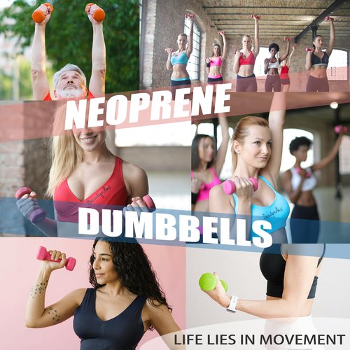 Balelinko Home Gym Equipment Workouts Strength Training Weight Loss Pilates Weights Yoga Sets Free Weights for Women, Men, Seniors and Youth, 6LB Purple, Pair