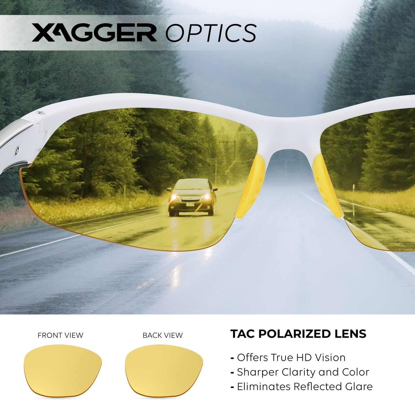 Xagger Polarized Sport Sunglasses for Men Women Wrap Around UV400 Running Baseball Softball Cycling Golf Hiking Fishing Driving Glasses