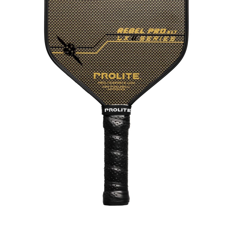 LX Series Pickleball Paddles | Hyperweave Carbon Fiber Pickleball Paddle | 14mm Poly Core | Pickleball Rackets Made in The USA Since 1984 (Rebel Pro XLT LX, Gold Fibers)