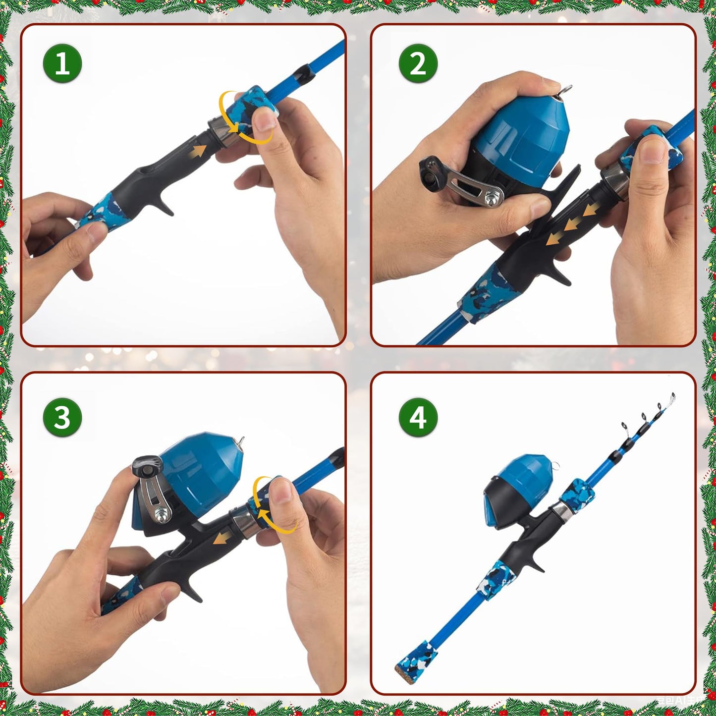 Kids Fishing Pole Kit Set，Portable Telescopic Fishing Rod and Reel Combo Full Kits for Boys, Girls, Beginner, Youth