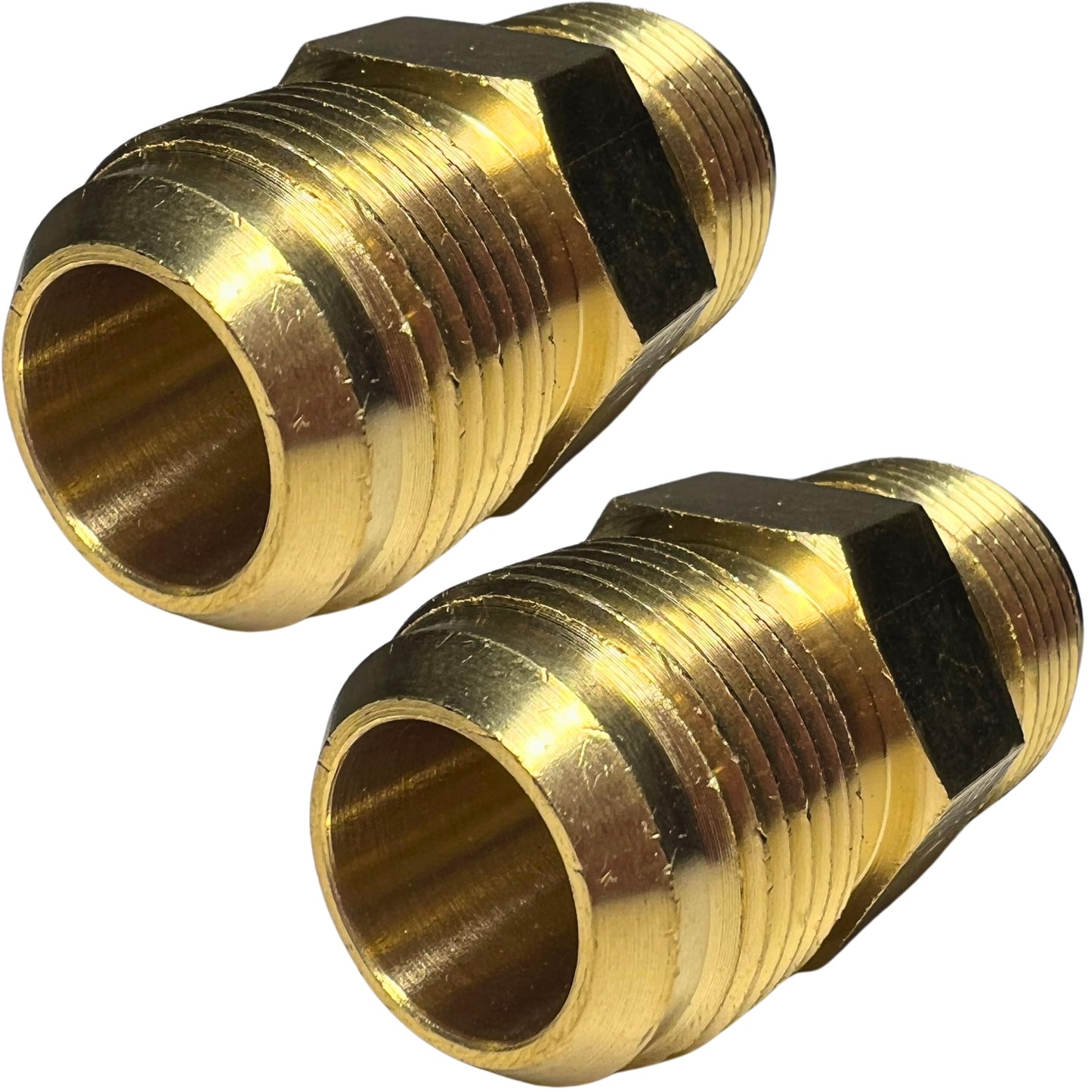 2pcs 3/4 Inch x 3/4 Inch Male Flare Connector Gas Adapter Union Brass Tube Coupler Fitting by CX WONDERLAND