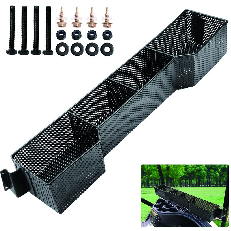 Roykaw Drive / G29 Golf Cart Front Basket Dash Storage/Tray Organizer Compatible with Yamaha 2007-2016 Gas and Electric Models - One Piece Solid Design