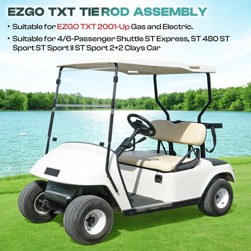 DRIVE UP Golf Cart Tie Rod Assembly Fits for EZGO TXT 2001-Up Gas and Electric Golf Carts, EZGO TXT Tie Rod and Tie Rod Ends Durable Aluminum Alloy, OEM 70876-G02 70902-G01 70902-G02