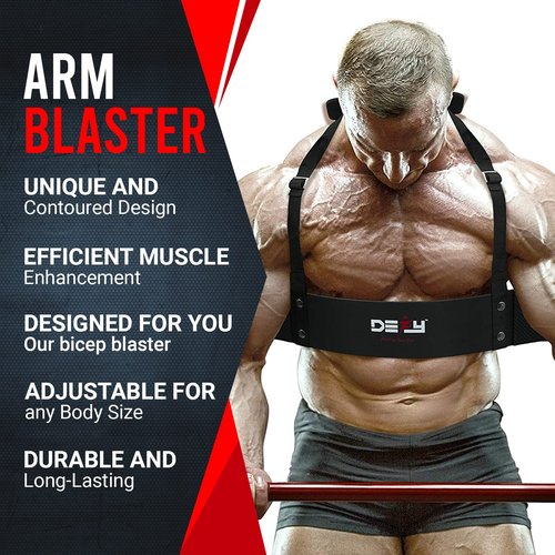 DEFY Arm Blaster for Biceps and Triceps Adjustable Curl Support with Durable 7mm Aluminum Plate and Neck Pad for Strength Training Bodybuilding isolator Curl Machine - Black