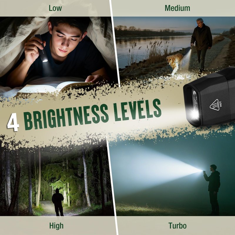 Mossy Oak Rechargeable EDC Flat Flashlight 1200 Lumens, Pocket Work Light with Magnetic Base, UV & White Light Combo, Waterproof LED Inspection Light for Work, Outdoor Use and Emergencies - Black