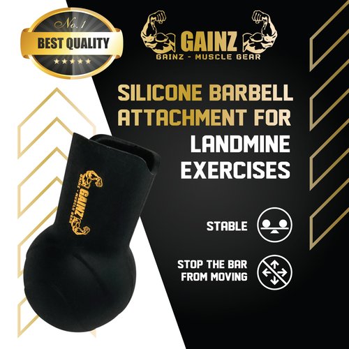 Gainz Landmine Row Barbell Attachment - T Bar/V Bar, 360° Swivel Rotation, Fits Standard 2-Inch Gym Bar
