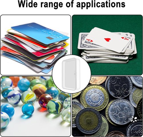 Clear Plastic Card Deck Box by [Brand Name] - 4 Pack Snaps Closed Storage for Trading & Business Cards