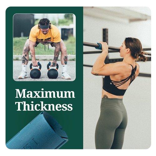 Tribus Grips Thick Grips for Dumbbells & Barbells (2.0” diameter) - Thick Dumbbell Grips (One Pair), Arm & Forearms & Grip Strength - Superior Barbell Grip & Comfort for Weight Lifting