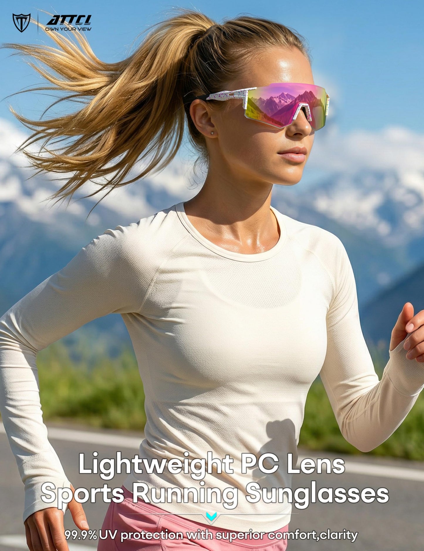 ATTCL 0.9 oz Men Women Sports Sunglasses Lightweight for Cycling Running WP
