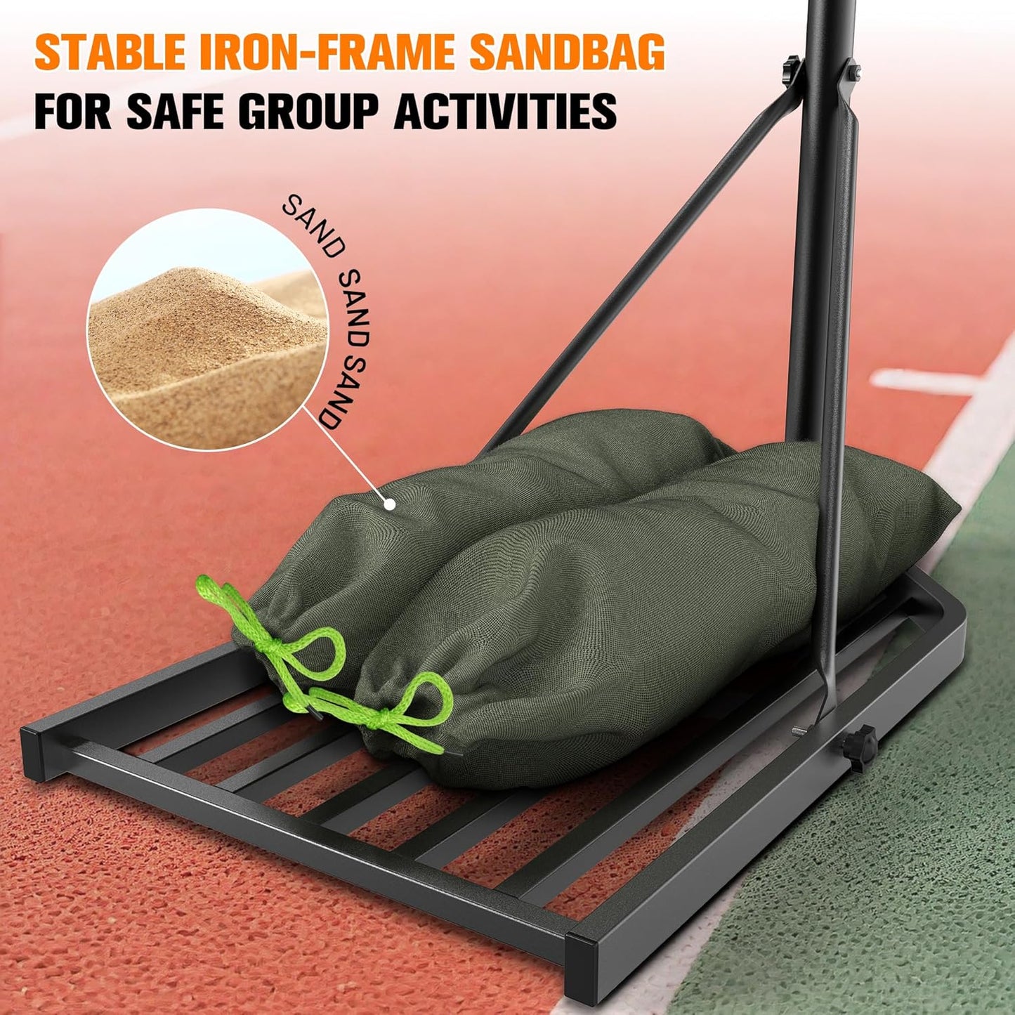 Skiennix Basketball Hoop - Adjustable 7.1-8.9ft Portable Goal for Kids & Adults | 33-Inch Shatterproof Backboard