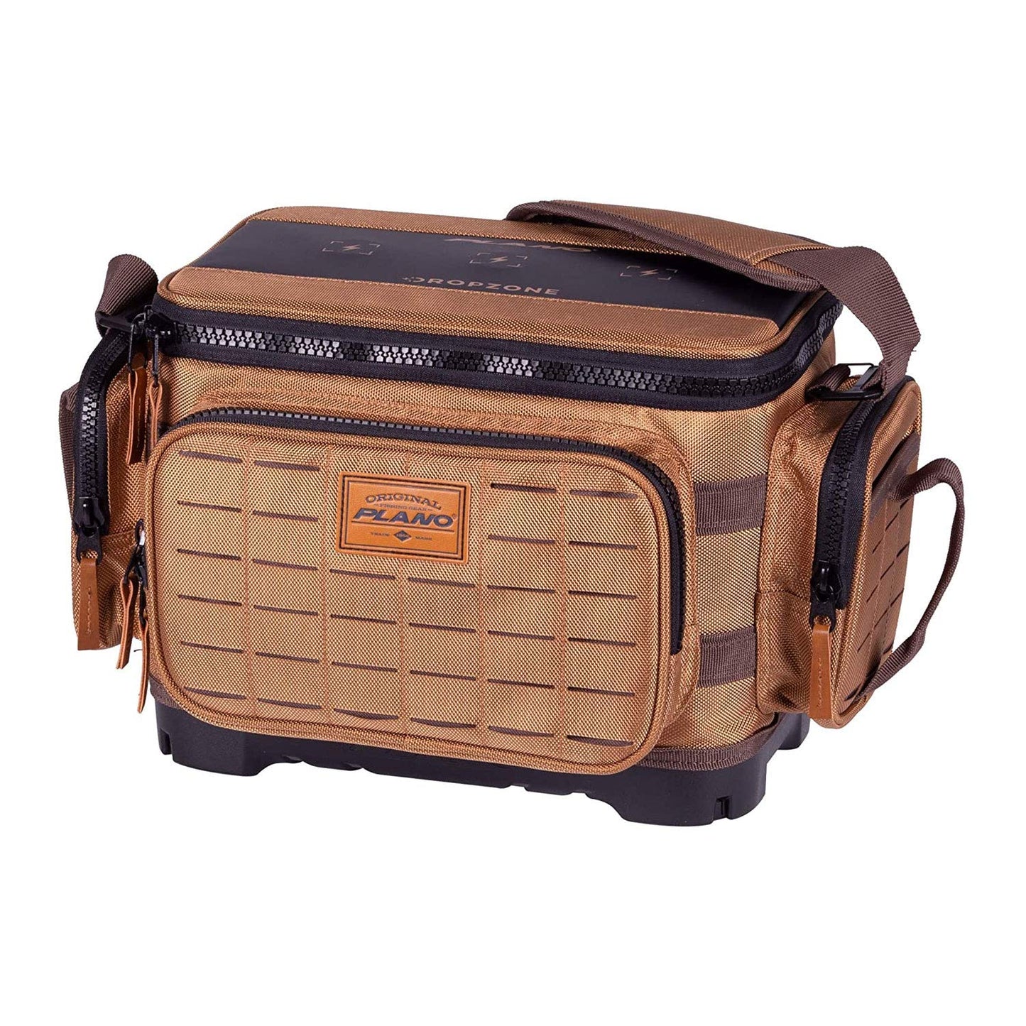 Plano Guide Series 3600 Tackle Bag, Medium, Beige 1680 Denier Fabric with Waterproof Base, Includes 5 Stowaway Utility Boxes, Premium Fishing Storage for Baits & Lures