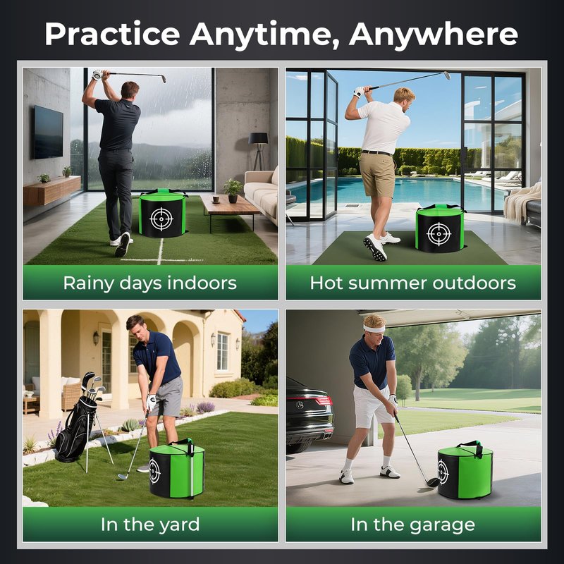 YOREPEK Golf Impact Bag for Practice, Durable Golf Hitting Bag for Swing Training with Large Printed Target, Golfs Training Aid for Men, Indoor & Outdoor Use at Home, Garage, Yard, Green