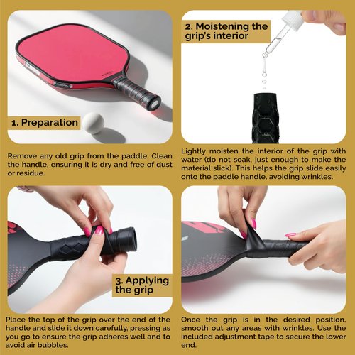 Pickleball Overgrip for Sweaty Hands – Non-Slip Paddle Grip Cover with Cleaning Wipe & Grip Accessories | AKAGOMEZ