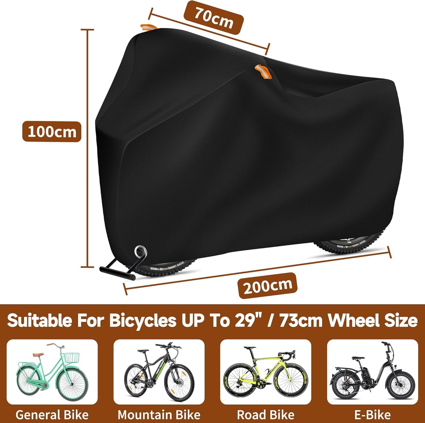 Skiennix Waterproof Bike Cover - Heavy Duty Protection for 1 or 2 Bikes | Black, UV & Dust Resistant