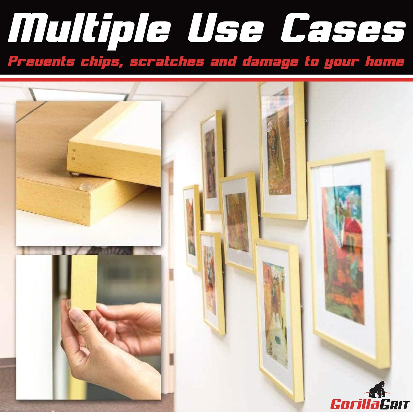 100 Pack White Cabinet Door Bumpers - 1/2” Diameter White Adhesive Pads for Drawers, Glass Tops, Cutting Boards, Picture Frames, Small Furniture