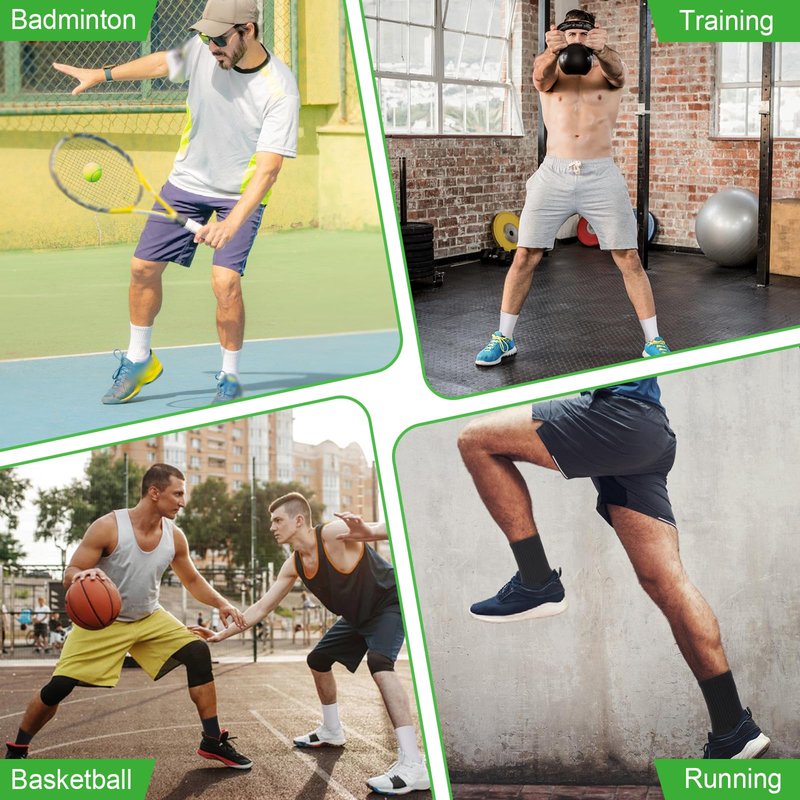 COTMAKETON 2/4 Pairs Mens Soccer Socks with Grips Cushioned Anti Slip Football Basketball Sports Socks (US, Alpha, One Size, Regular, Regular, 4pack-Black)