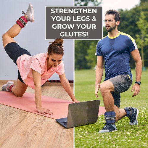 Nordic Lifting Adjustable Ankle Weights for Women & Men – 1 Pair (2–10 lbs) Wrist, Arm & Leg Weights for Gym, Yoga & Home Workouts – Secure Fit Strap Design – Durable Fitness Training Equipment