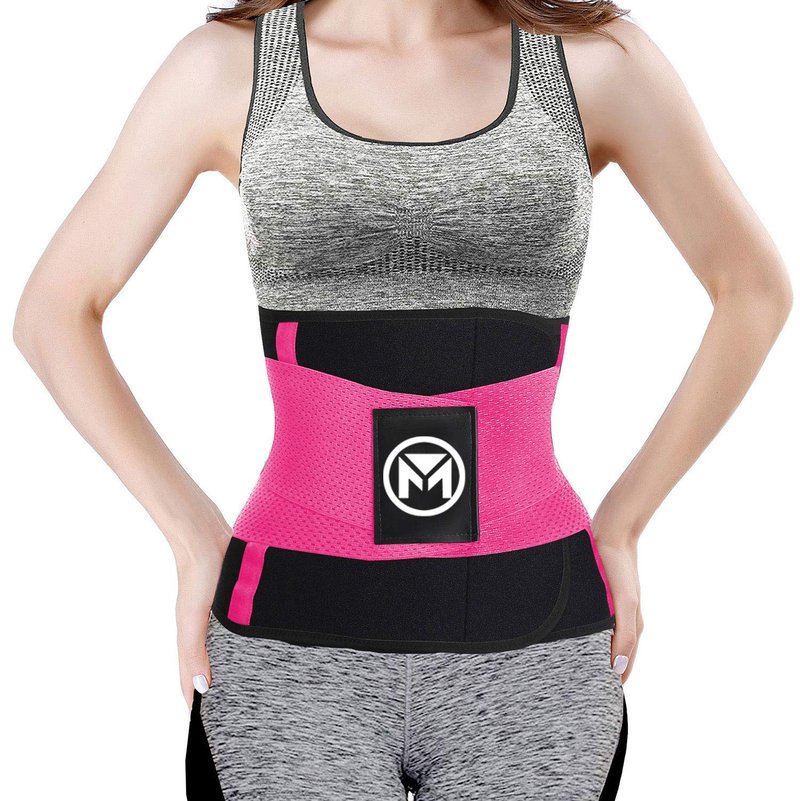Moolida Waist Trainer for Women Waist Trimmer Workout Fitness Back Support (Hotpink,Medium)