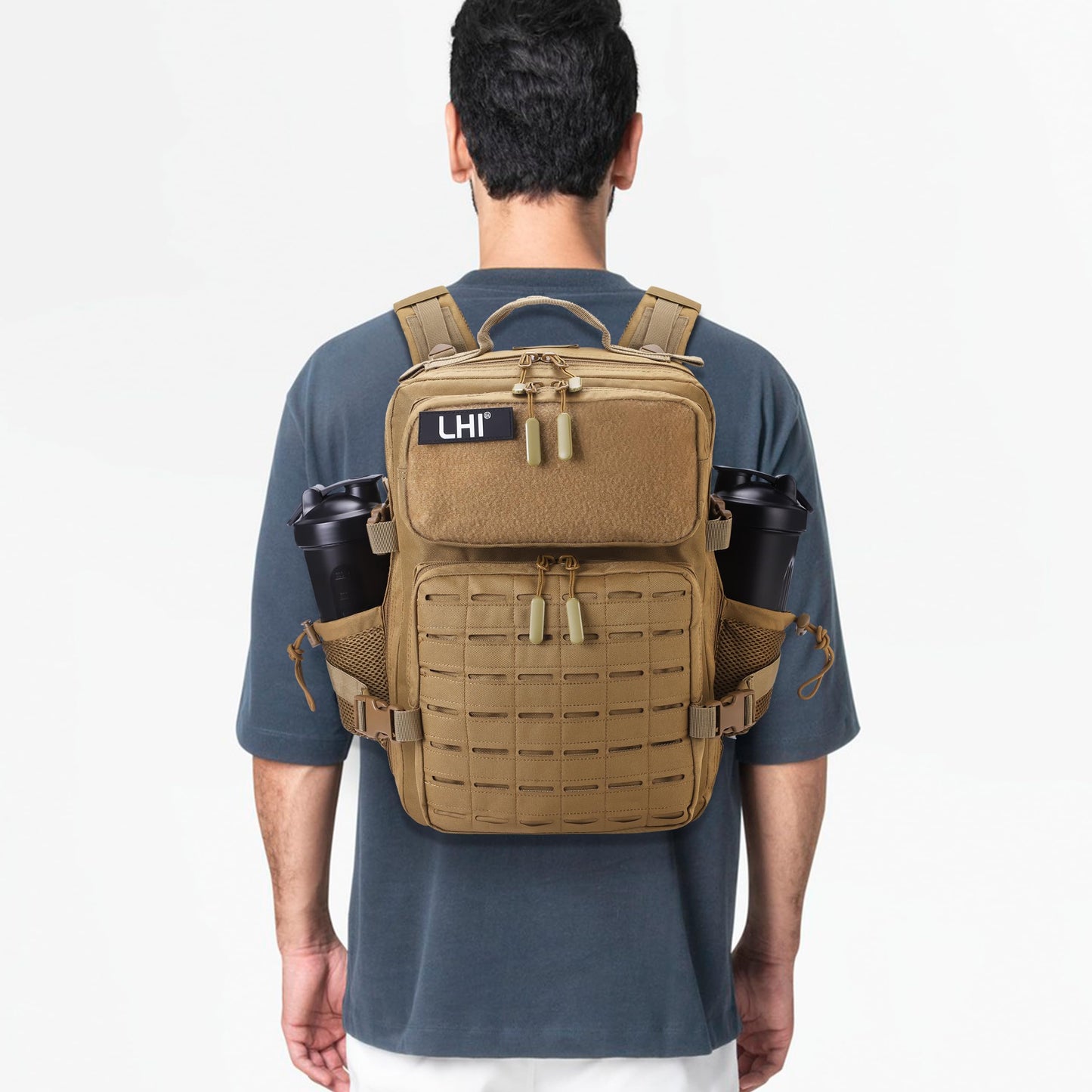LHI Tactical Military Backpack for Men 25L/45L Large Molle Army Assault Pack 3 Day Hiking Rucksack With Bottle Holder