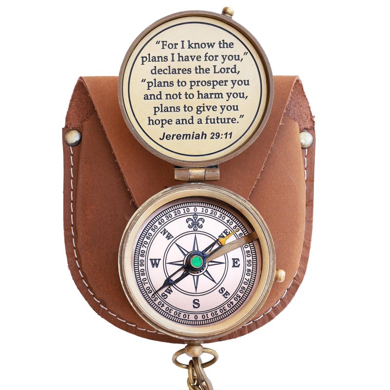 NEOVIVID Religious Gifts for Men, LDS Missionary, Easter for Teen Boys, Compass, Catholic, Christian, Jeremiah 29:11, Personalized, Sentimental, Inspirational