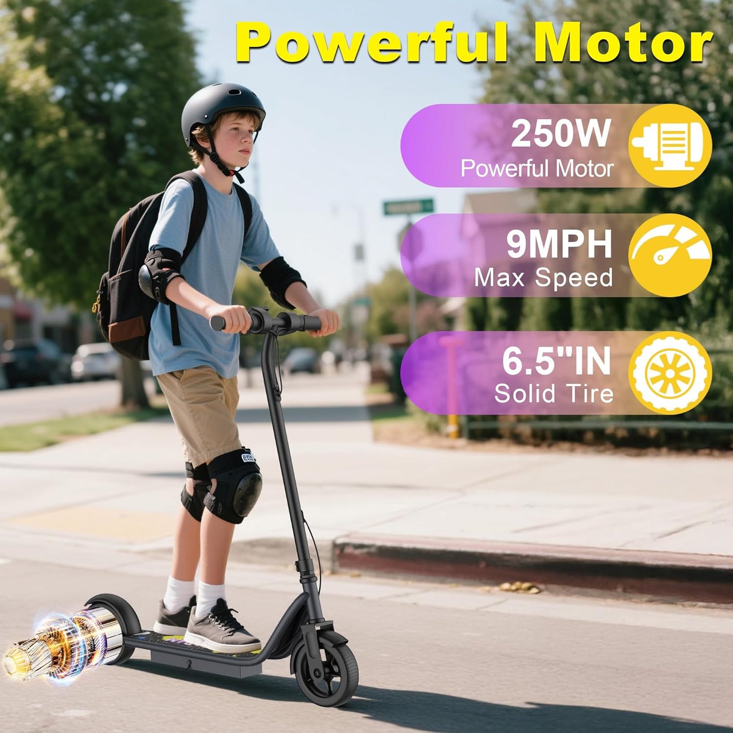 VOLPAM Electric Scooter - Dual Suspension, 19/22MPH, 500W/800W Motor, Long Range Up to 60 Miles, Max Load 264 lbs