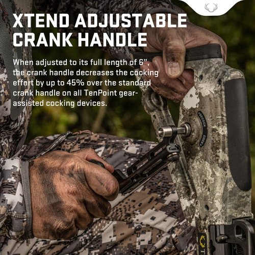 TenPoint 6” XTEND Adjustable Crank Handle - Compatible with All ACUslide Bows, Including Flatline 460, Havoc RS440 & Siege RS410