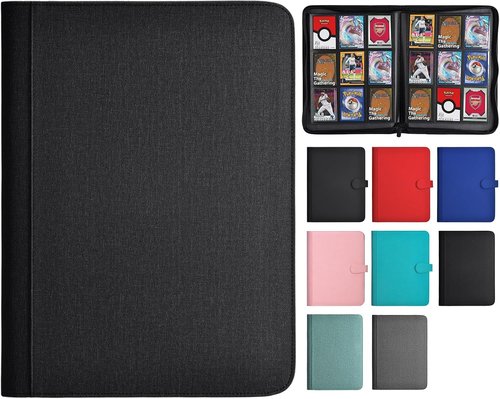 HerriaT Trading Card Binder - 9 Pocket PU Cover for 360 Cards | Premium Sturdy Card Album for YuGiOh, MTG & TCG