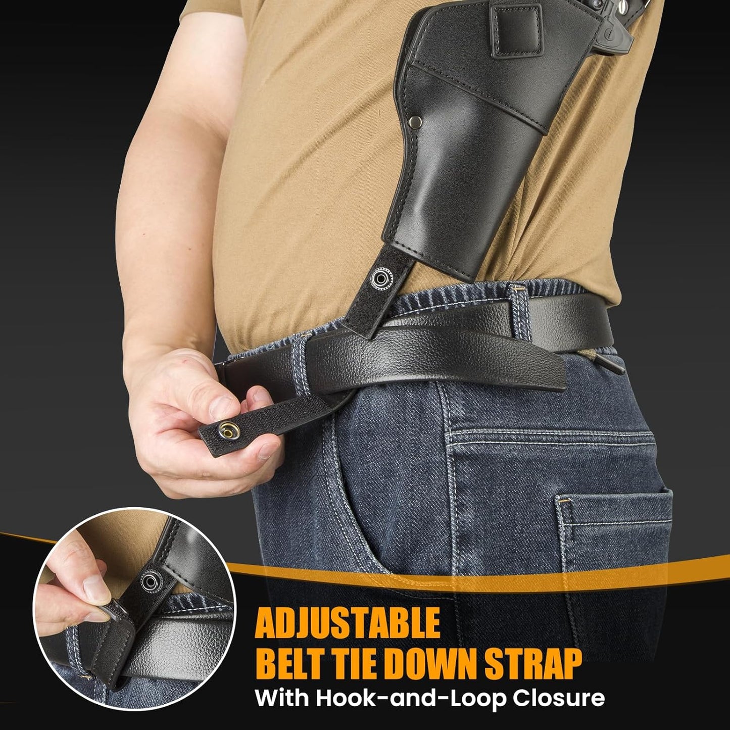 Yigerlee Shoulder Holster - Adjustable Vertical Gun Holster with Double Magazine Pouch | Soft Microfiber Leather, Fits 1911, Glock 17/19, Beretta 92FS & More