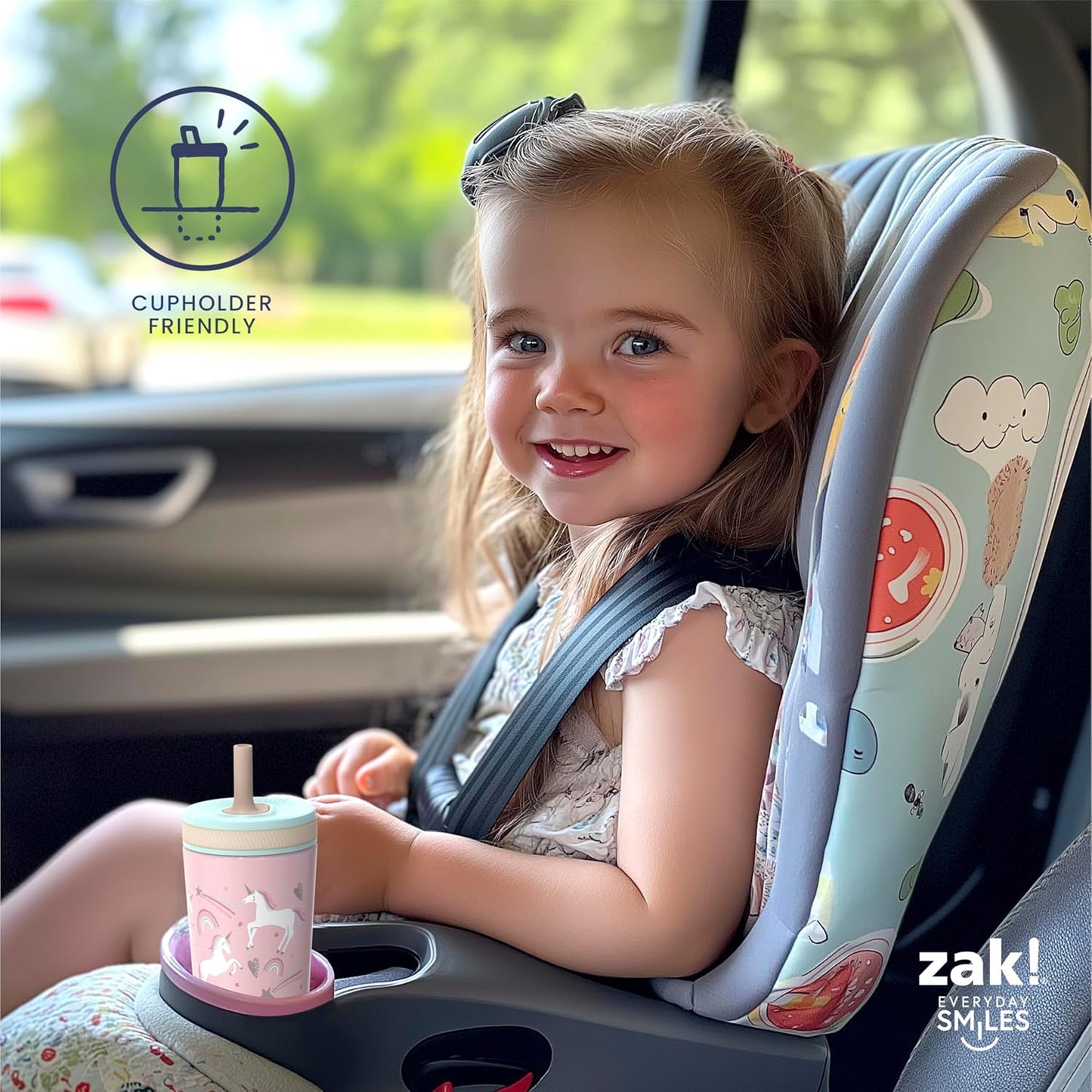 Zak Designs Kelso Tumbler Set - Leak-Proof Kids' Camping Cups with Straw | 3-Piece Non-BPA Bundle