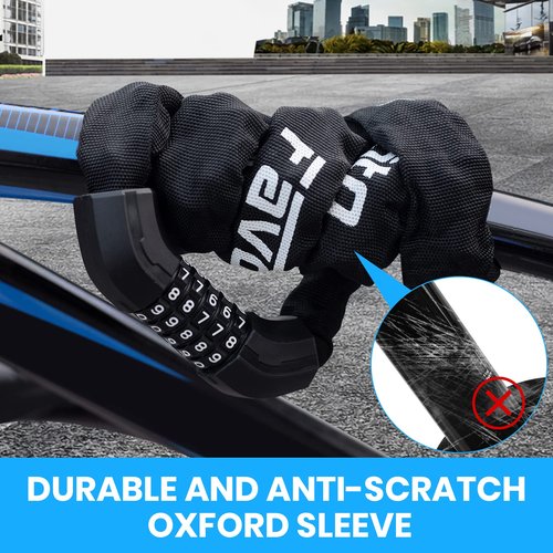Favoto Bike Chain Lock, 5 Digit Combination Anti-Theft Bicycle Lock, 3.3 feet Long, Ideal for Outdoor Motorcycle E-bike Bikes Gate Fence Ladder Lawn Mower