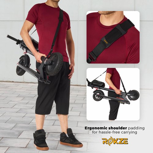 ROKZE E-Scooter Kit: 3L Waterproof EVA Hard Shell Storage Bag, Scooter Phone Holder & 90" Scooter Strap - Essential Electric Scooter Accessory for Adult Urban Commuters