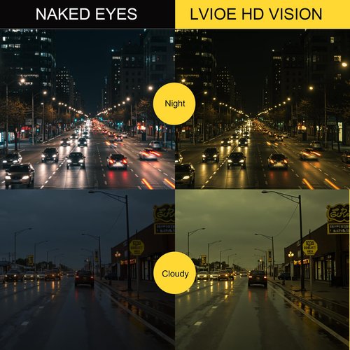 LVIOE Night Vision Driving Glasses Fit Over Prescription Glasses, Wrap Around Nighttime Anti Glare Polarized