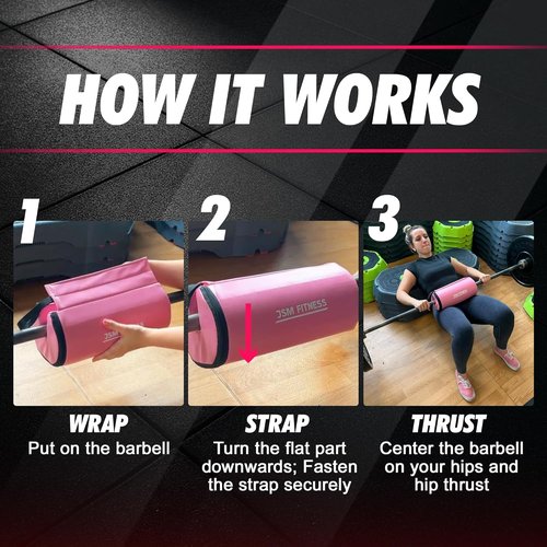 Hip Thrust Barbell Pad - Extra Thick Cushion for Glute Exercises | Ideal for Glute Bridges & Bench Press (Red)