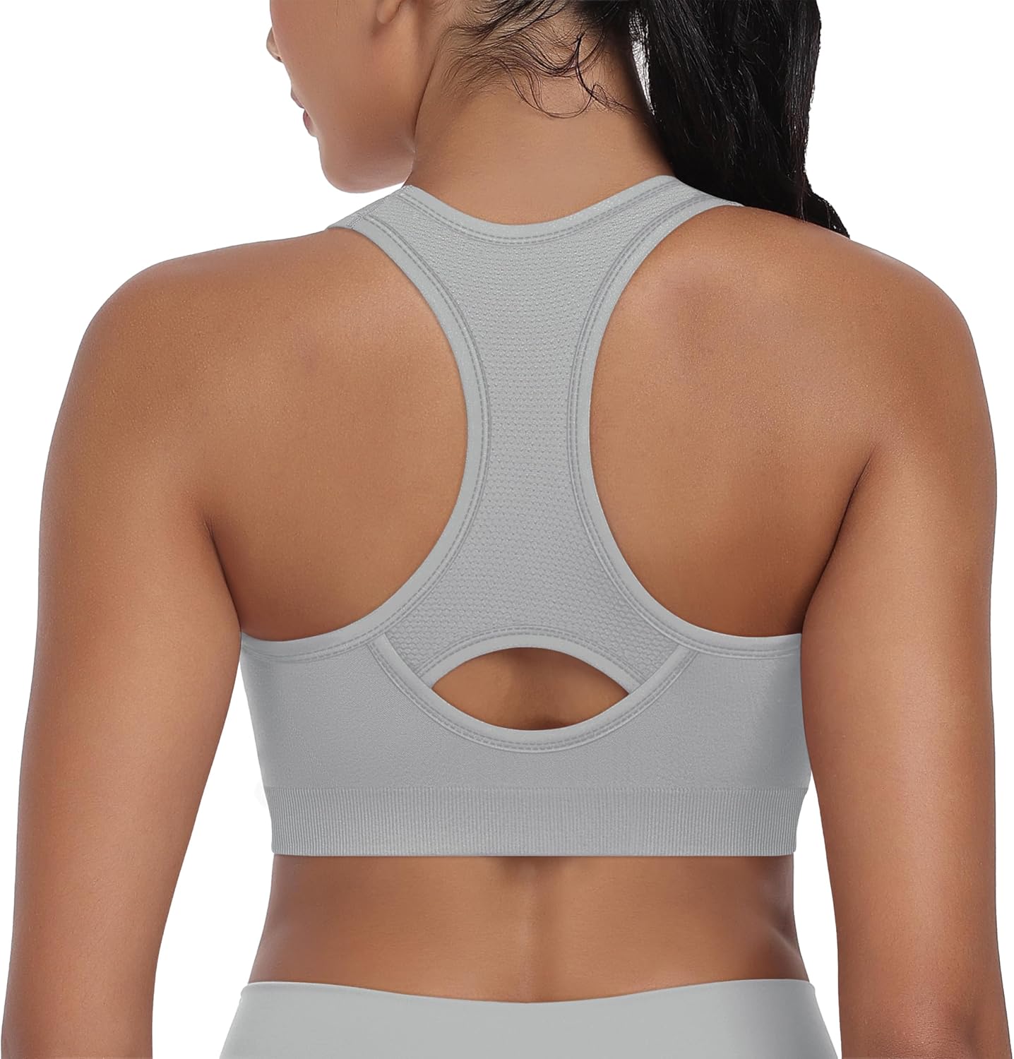 Skiennix 3-Pack High Impact Racerback Sports Bras - Padded Wirefree Workout Bra for Fitness & Yoga