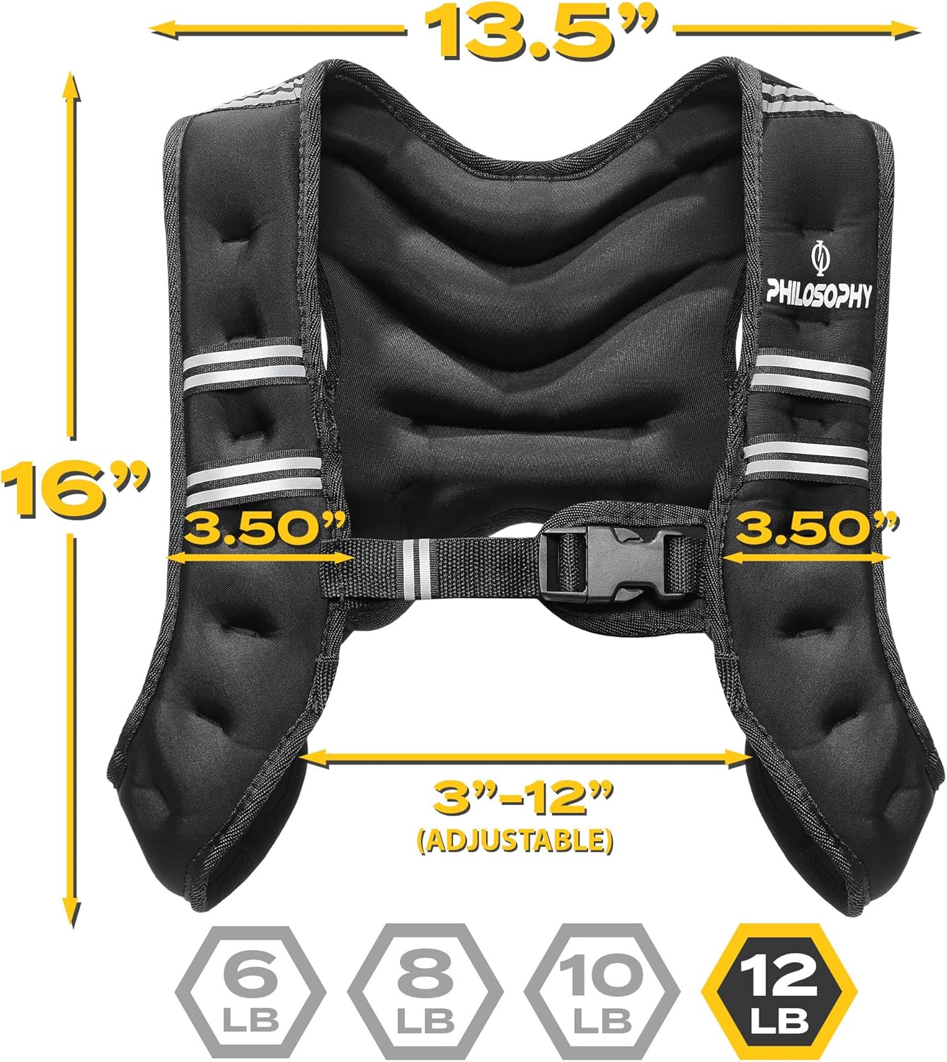 Philosophy Gym Weighted Workout Vest - Enhance Strength Training with Comfortable Fit | Adjustable Size
