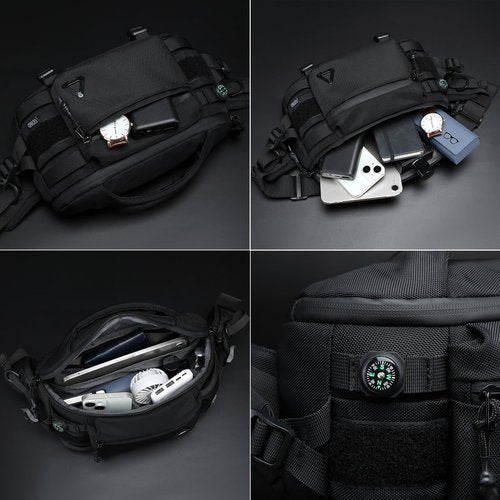 LPPJY Sling Backpack Crossbody Sling Bag Chest Bag Daypack Fanny Pack For Men Women Waterproof Casual Pack Sling Bag for Tactical Outdoors Hiking Traveling Running Sport Work (Black-Camo)