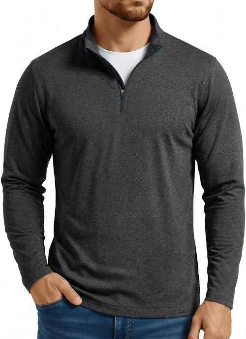 Boladeci Men's Quarter Zip Pullover - Premium Fleece Lined Heather Golf Shirt | Midweight Long Sleeve