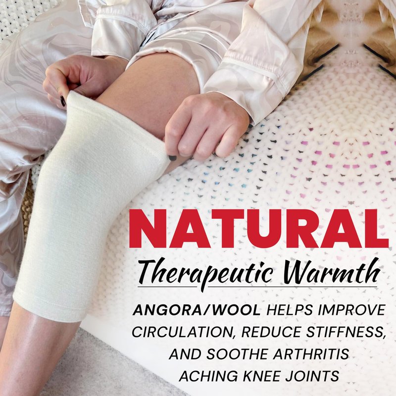 MAXAR Angora/Wool Knee Sleeve for Men & Women - Soft, Warm Support to Improve Circulation and Alleviate Arthritis Joint Pain - Lightweight Knee Warmer (Large, 1 pc)