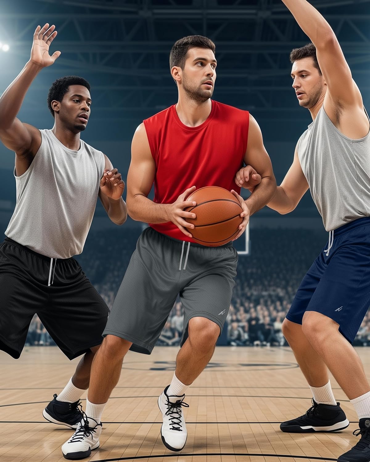 NY Threads Men's Athletic Shorts - Quick Dry Lightweight Workout & Running Gym Shorts with Pockets | 3 Pack