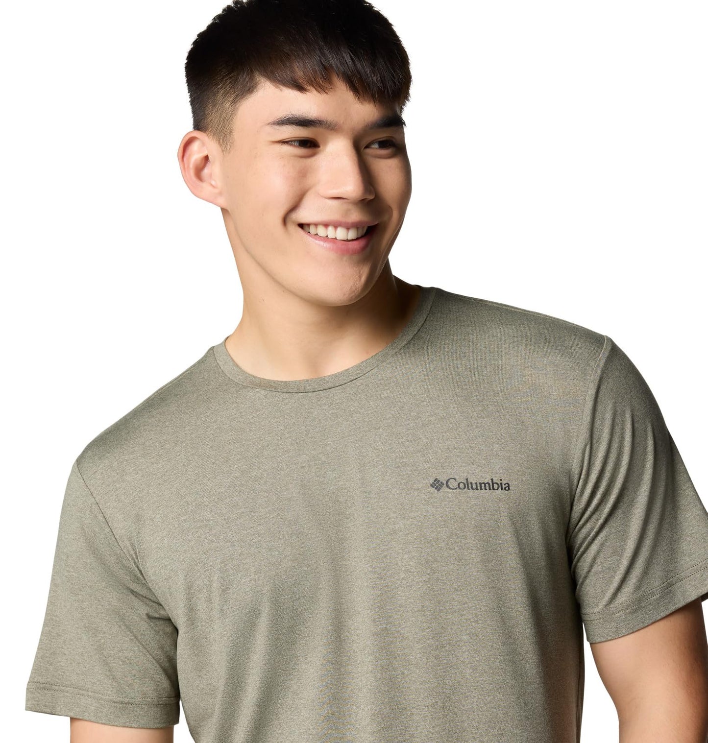 Columbia Men's Kwick Hike Back Graphic Short Sleeve Tee, Stone Green Heather/Linear View Multi, X-Large